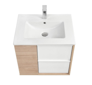 Тумба под раковину Акватон Бостон 60см белый/дуб эврика 1A252501BN010